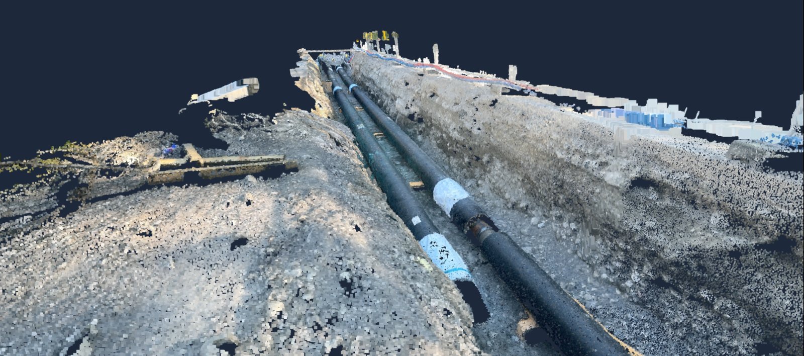 3D-Modell einer Baustelle in der SDX-Cloud